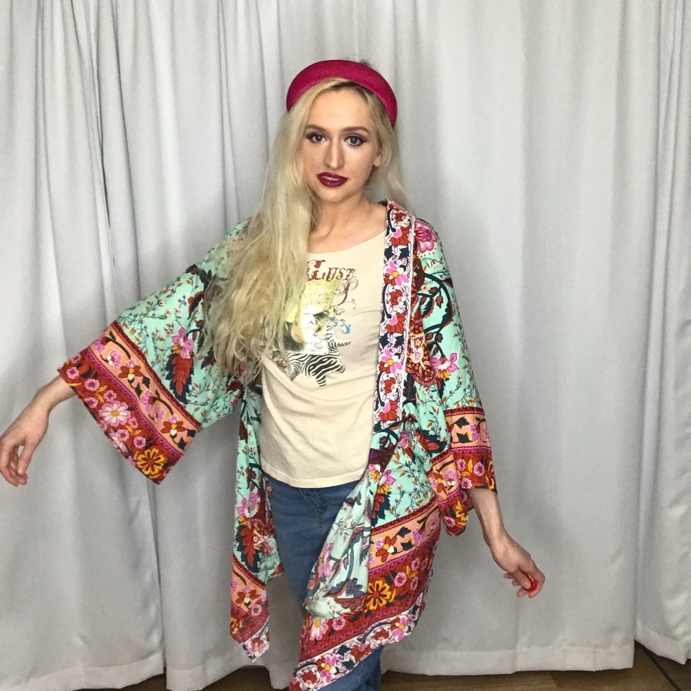Umgee NWT Boutique Kimono Boho Art Deco - Picture 11 of 15